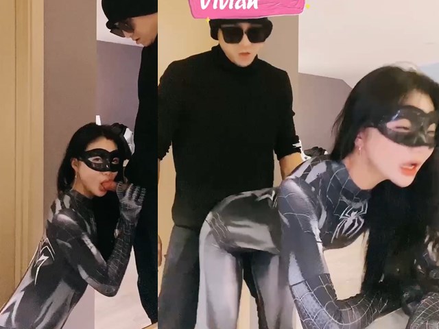【极品反差婊】推特女神爱丝袜Vivian姐 定制主题-蜘蛛侠美女 扛腿抽插 爆操颜射 