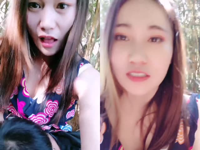 公园晨练搭讪不穿内裤的连衣裙美女