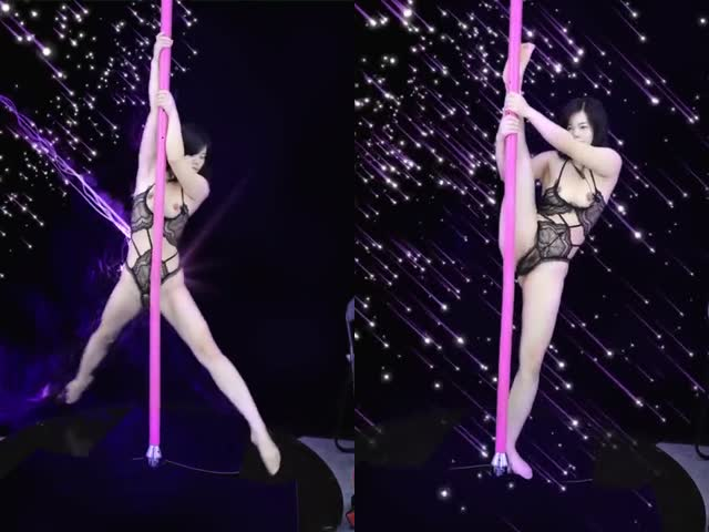 黑丝露脸钢管舞女郎的诱惑