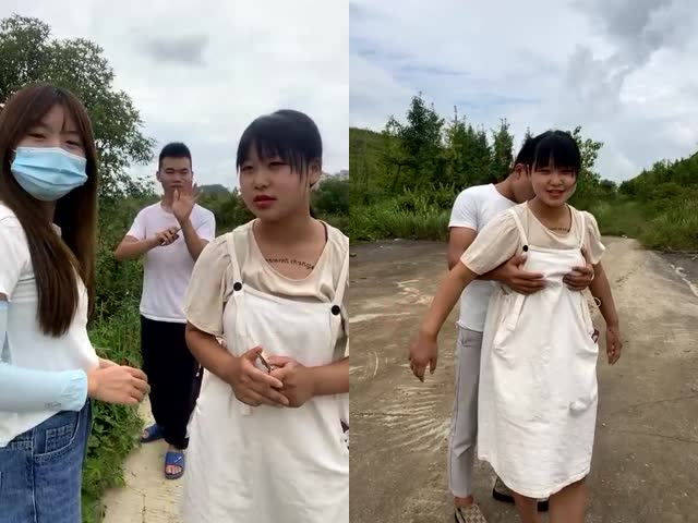 乡村精神小妹路边搞直播