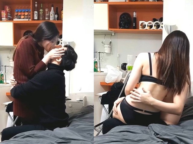 酒吧钓到气质不错的漂亮红衣女公关
