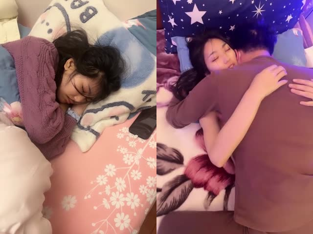 睡觉中的妹妹！被窝里拉起来激情3P！