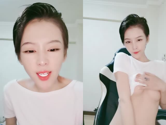 短发酷酷中性小姐姐腰细大长腿自慰秀