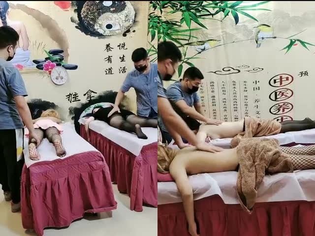 按摩店趣事4P骚逼顾客 